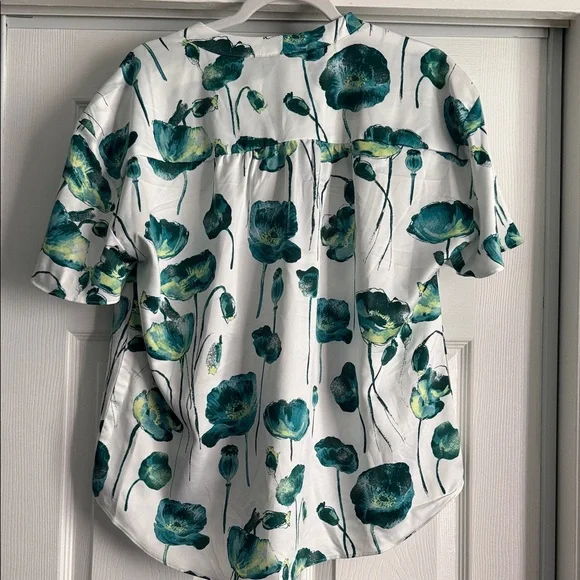 Alfani Green and White Floral Blouse - Picture 3 of 4